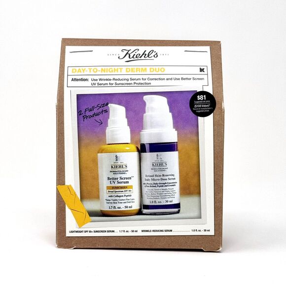 Kiehl’s Day to Night Derm Duo Skincare Set Full Sizes EXP 07/26 NIB - Picture 3 of 6